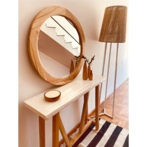 ESPEJO CIRCULAR MADERA - paraiso