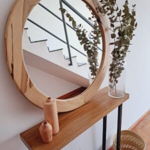 ESPEJO CIRCULAR MADERA - guayubira