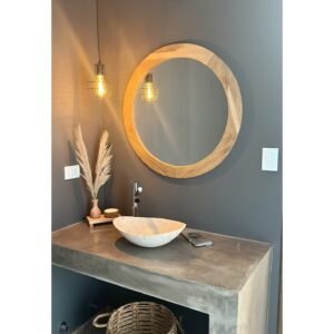 ESPEJO CIRCULAR MADERA - petiribi